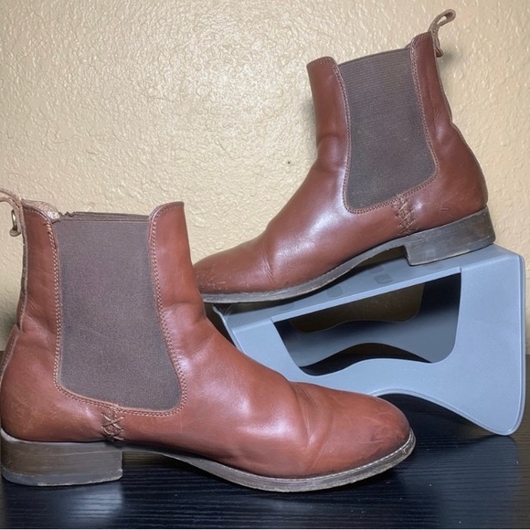 Frye Melissa Chelsea Boots Womens Size 9 B Leather Pull-On Ankle Cognac 3471445 - Picture 5 of 9